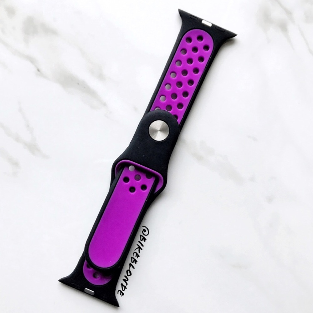 NEW Violet/Black Sport Band For Apple Watch - Picture 2 of 4